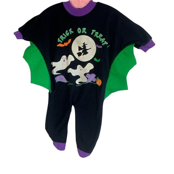 Vintage Rare Winged Halloween Ghost Witch Sleeper USA 0-3 Months - Picture 4 of 6